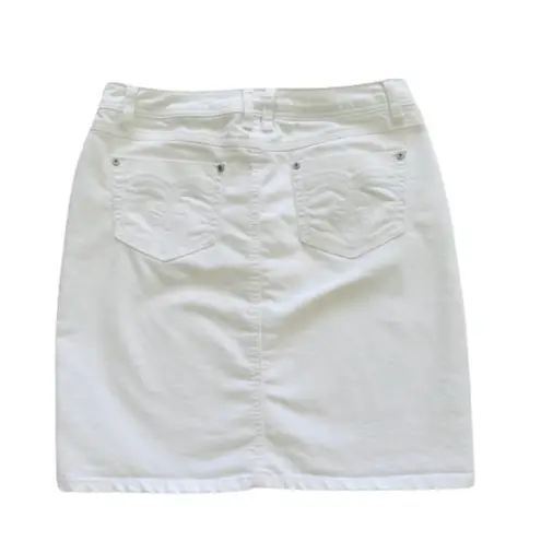Roz & Ali Jean Skirt White Denim Jean Mini Skirt Size 4