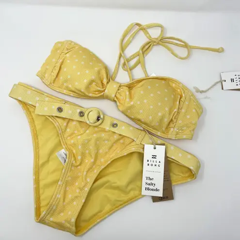 Billabong X Salty Blonde Yellow Polka Dot Sundipped Bikini SET