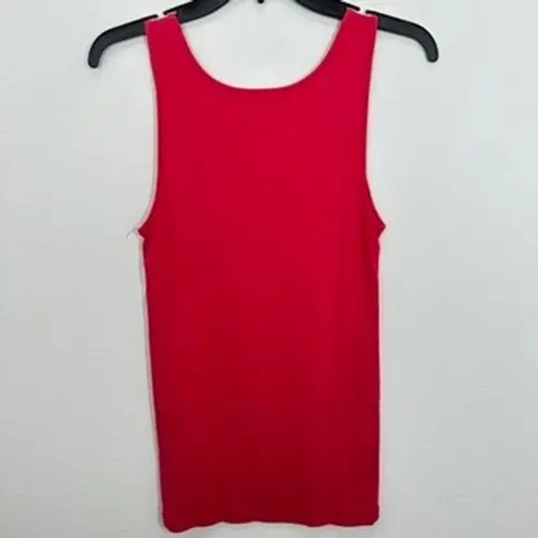 Caslon Nordstrom Women's Vibrant Red Cotton Scoopneck Tank Top Everyday Layering