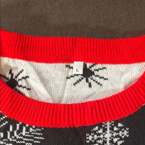 Adult Unisex Black Christmas Ugly Sweater Cool Reindeer Size L NWOT Size L