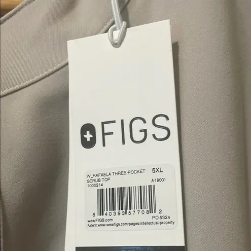 FIGS Womens New  Rafaela Three Pocket Scrub Top Slate Plus Size 5XL