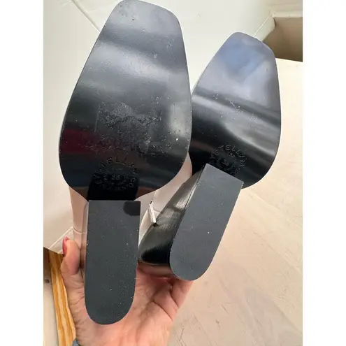 Stella McCartney white western sock stretch ankle BLOCK HEEL BOOTS 38/ US 8