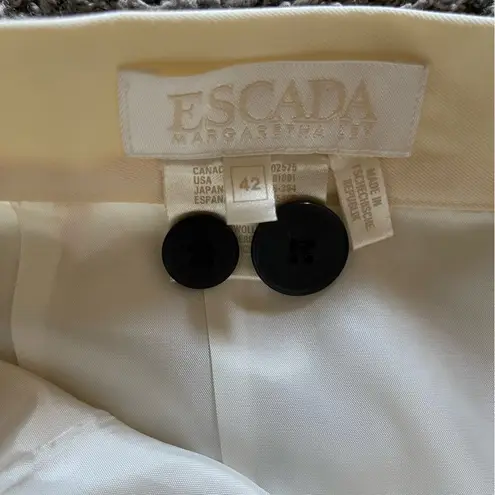 VTG NWT 80s Escada Margaretha Ley Cream Midi Skirt Midi Sz 42 Wool Blend READ