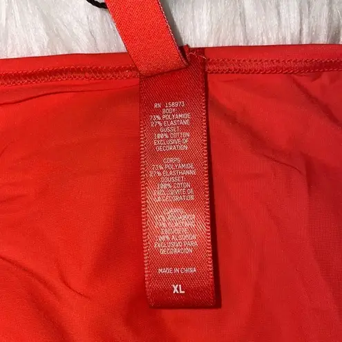 SKIMS Jelly Sheer Long Sleeve Thong Bodysuit in Poppy, NWT