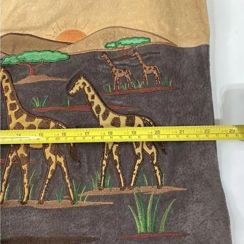 VTG Leather Tan Safari Elephant Animal Boho Jacket Coat Nature quaker factory M Size M