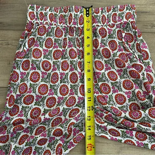 Boden USA Boden Crinkle Wide Leg High Rise Trouser Pant Pink Green 4