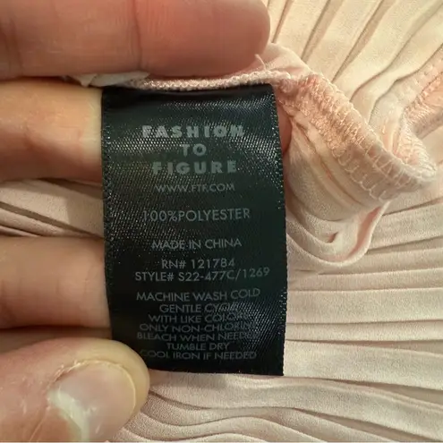 Fashion to figure x Leslie Sidora NWT Odette Plisse Top Womens 1 Pink Ruffle Hem