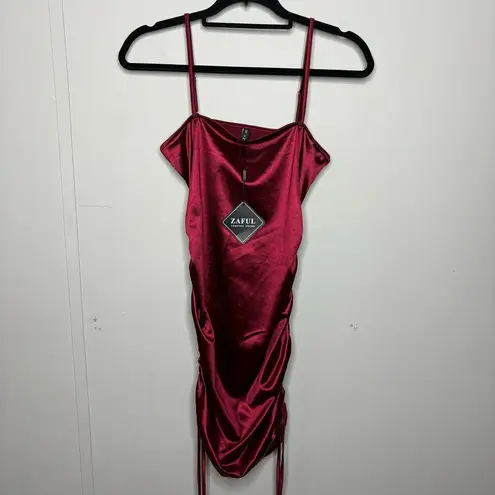 Zaful  Burgundy Red Sexy Date Night Rouched Mini Dress Women's Size 6