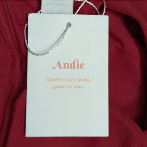 ANDIE Ventura Top Bikini Cherry Red Sporty Swim XS New