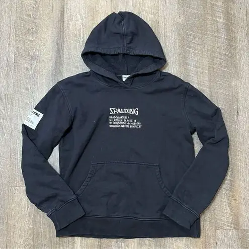 Spalding Headquarters Black White Hoodie Womens Size Medium