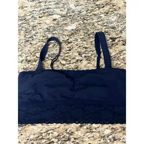 Gilly Hicks Hollister  Sydney Lace Bralette Black Ribbed Y2K Goth Coquette S