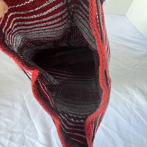 Backpack Cozumel LA CASA DEL SARAPE Red Gray Baja Mexican Knit Drawstring