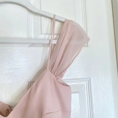 Birdy Grey Devin Convertible Dress Chiffon Pale Blush Pink Size XS Bridesmaid