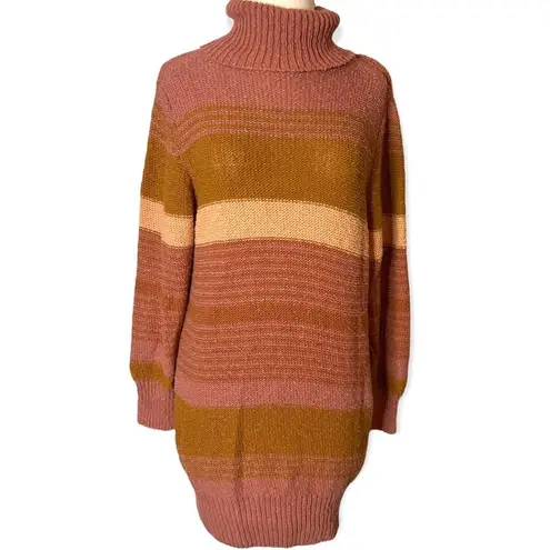l*space L* Jetsetter Sweater Dress Serape Stripe Chunky knit long sleeve turtleneck