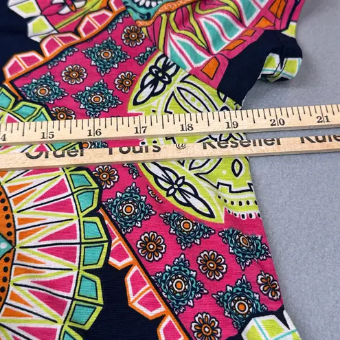 Honeyme Dress Womens Small Colorful Boho Short Fun Flirty Everyday Tunic Top