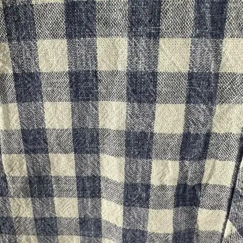 Vicky & Lucas Gingham Peter Pan Collar Doll Core Tiered Ruffle Mini Dress Small Blue