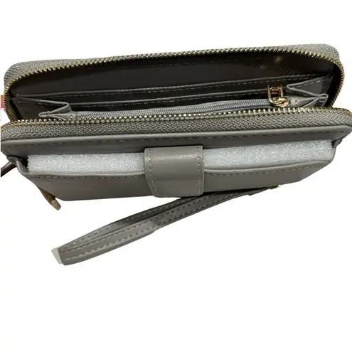 Badgley Mischka NWT! Full Size Grey Wallet with Cell Phone Holder