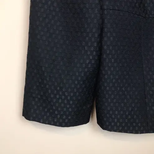 London Times Women’s Knit Textured Dot Black Double Breasted 7/8 Sleeve Blazer