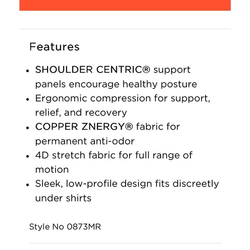 Tommie Copper Shoulder Support Short Sleeve Shirt Copper/Zinc infused Black Size L