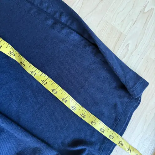 AYR The Moderne Dress Ribbed Midi Pullover Short Sleeve Navy Blue Size Medium