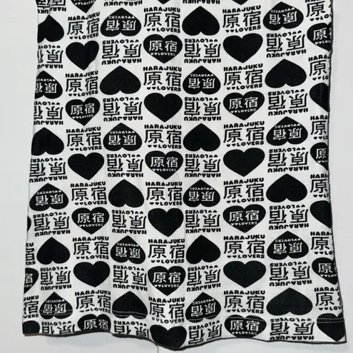 Harajuku Lovers by Gwen Stefani Ringer Tank Top Black & White Hearts S Small Y2K