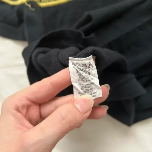 Y2K Harley Davidson greenish yellow and black knit logo intarsia sweater Size M