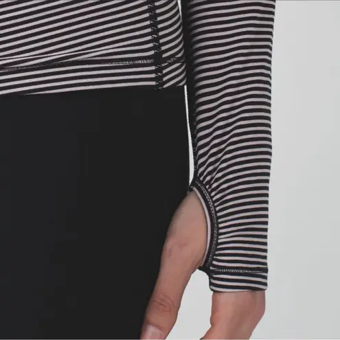 Lululemon Mini Pop Stripe Black Berry Sunset Salutation Long Sleeve Wrap Top - Image 4