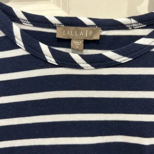 Lilla P Blue and‎ White Striped T Shirt Dress size Small