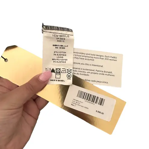 PATBO Cordel Print Belted Midi Dress NWT Sz 4 Black