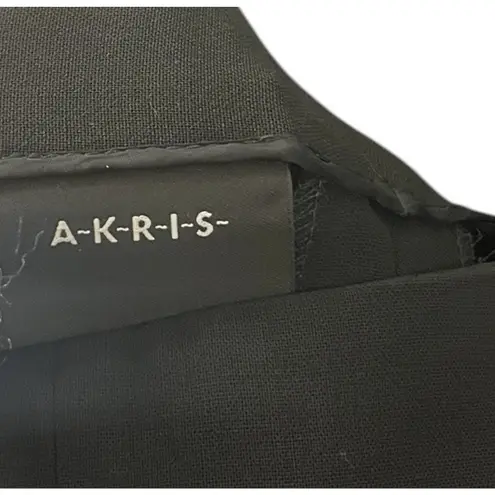 Akris Black Women's Pants 8 Wool High Rise Career Quiet Luxury Trousers Work