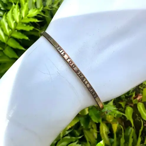 This too shall pass gold tone inspirational bangle bracelet