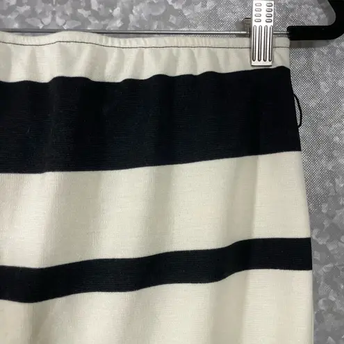 Metaphor Black & White Striped Jersey Pencil Skirt - Size Small - Knee Length - Image 3