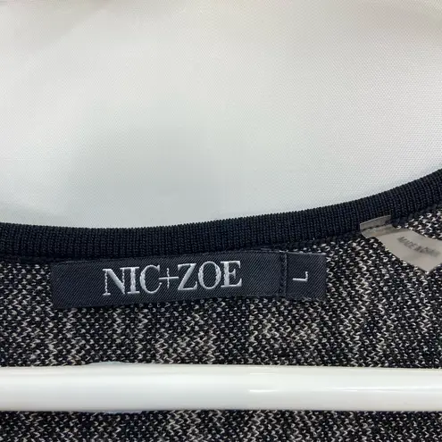 Nic+Zoe NWOT women’s black nude tan knit thick fit and flare sleeveless dress L