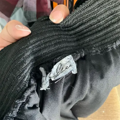 Women's Black Laser Cutout Midi Skirt M Y2k 90s Textured Elastic Waistband Size M