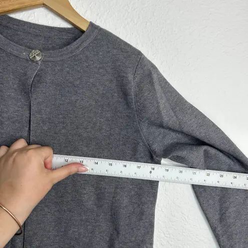 Commense Gray Crew Neck Single Button Front Knit Cardigan S NWT