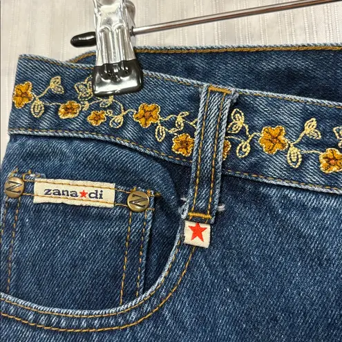 Zana Di Vintage Flare Jeans with Floral Embroidery