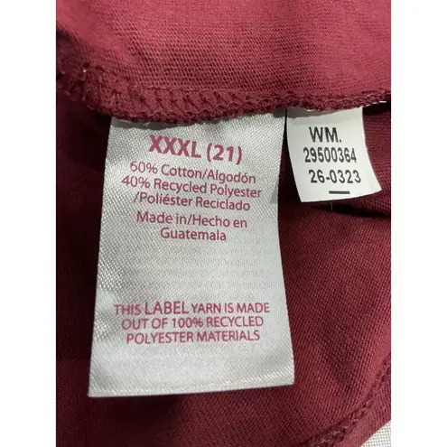 Womans NoBo XXXL 21 Maroon Scoop Neck Short Sleeve T Shirt NWT Red Size undefined