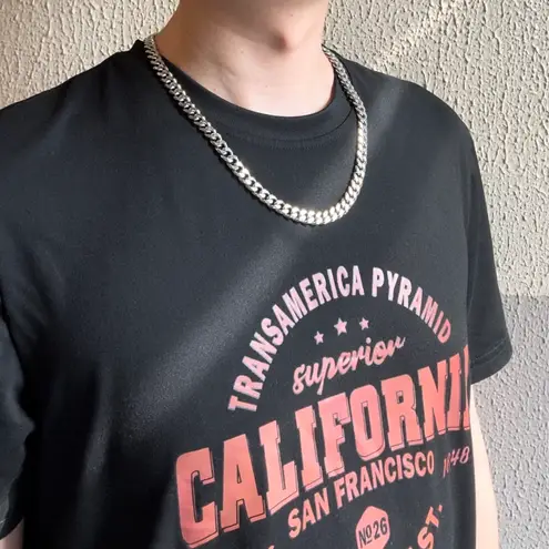 Link Chain Necklace for Men Women Streetwear Punk Hip Hop Unisex Style Silver