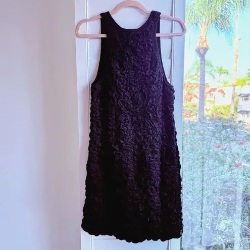 COS 100% Organic Cotton Bubble Smocked Mini Tank Dress in Black size Large NWT