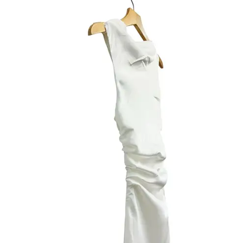 Lulus Effortlessly Sensational White Satin Backless Maxi Dress size XXS NWT