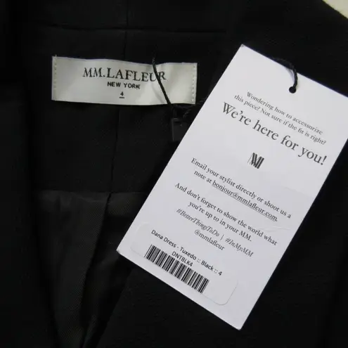 MM.LaFleur NWT Dana Sheath in Black Tuxedo Structured Italian Wool Dress 4