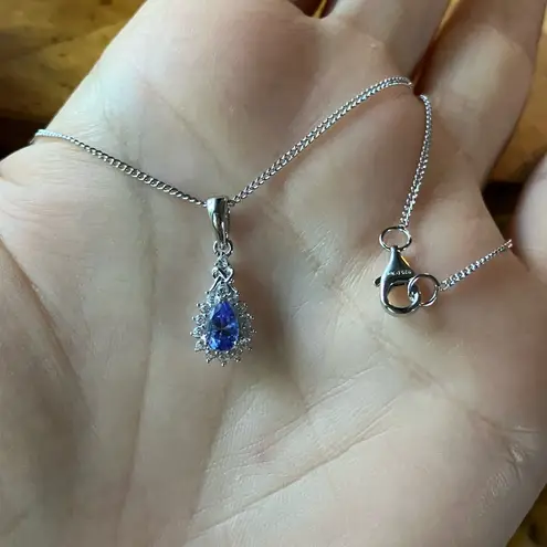 Natural Tanzanite Sterling Silver Necklace