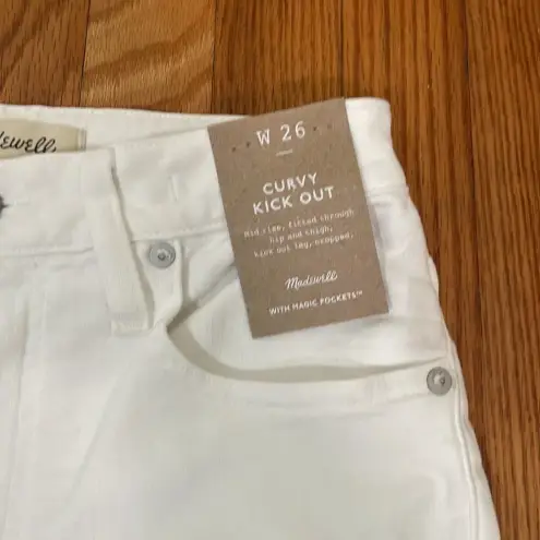 Madewell  Curvy Kick Out Crop Jeans size 26 Pure‎ White NWT
