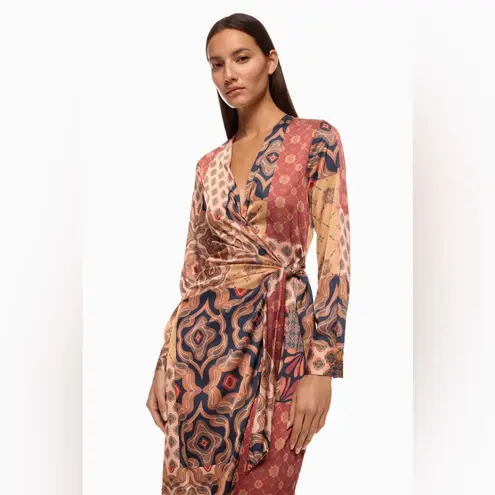MISA Los Angeles Misa Eliza Patchwork Wrap Dress