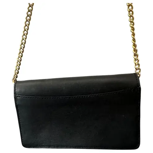 Lauren Ralph Lauren Leather Crossbody Turn Lock Tech Case Gold Mini Black Purse