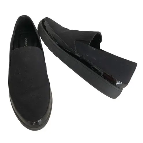 DONALD J PLINER Black Meg Slip On Shoes Fabric Rubber Size 10L