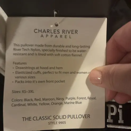 Charles River Apparel NEW Charles River Pi Beta Phi Black Packable Windbreaker Women’s Small Hoooded