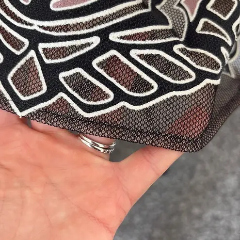 BCBG Maxazria Halter Mosaic Mesh Mini Dress