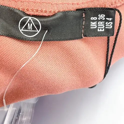 Missguided Keyhole Chest Cutout Sleeveless Halter Midi Dress Side Slit Pink