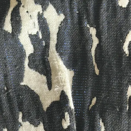 Rickie Freeman for Teri Jon Blue and White Patterned Midi Dress Size 10